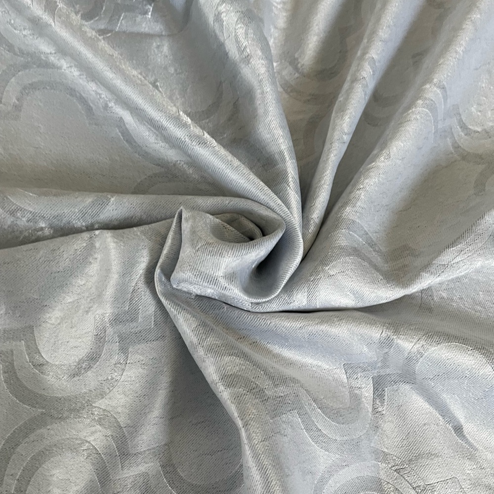 Pair Black Out Curtain Silver Patterned, 36x84in , 2 Panels